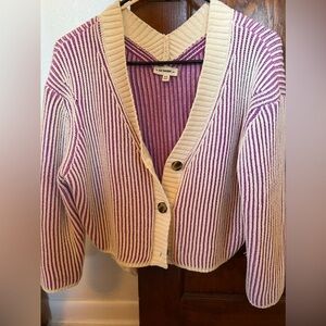 Contrast stitch sweater.